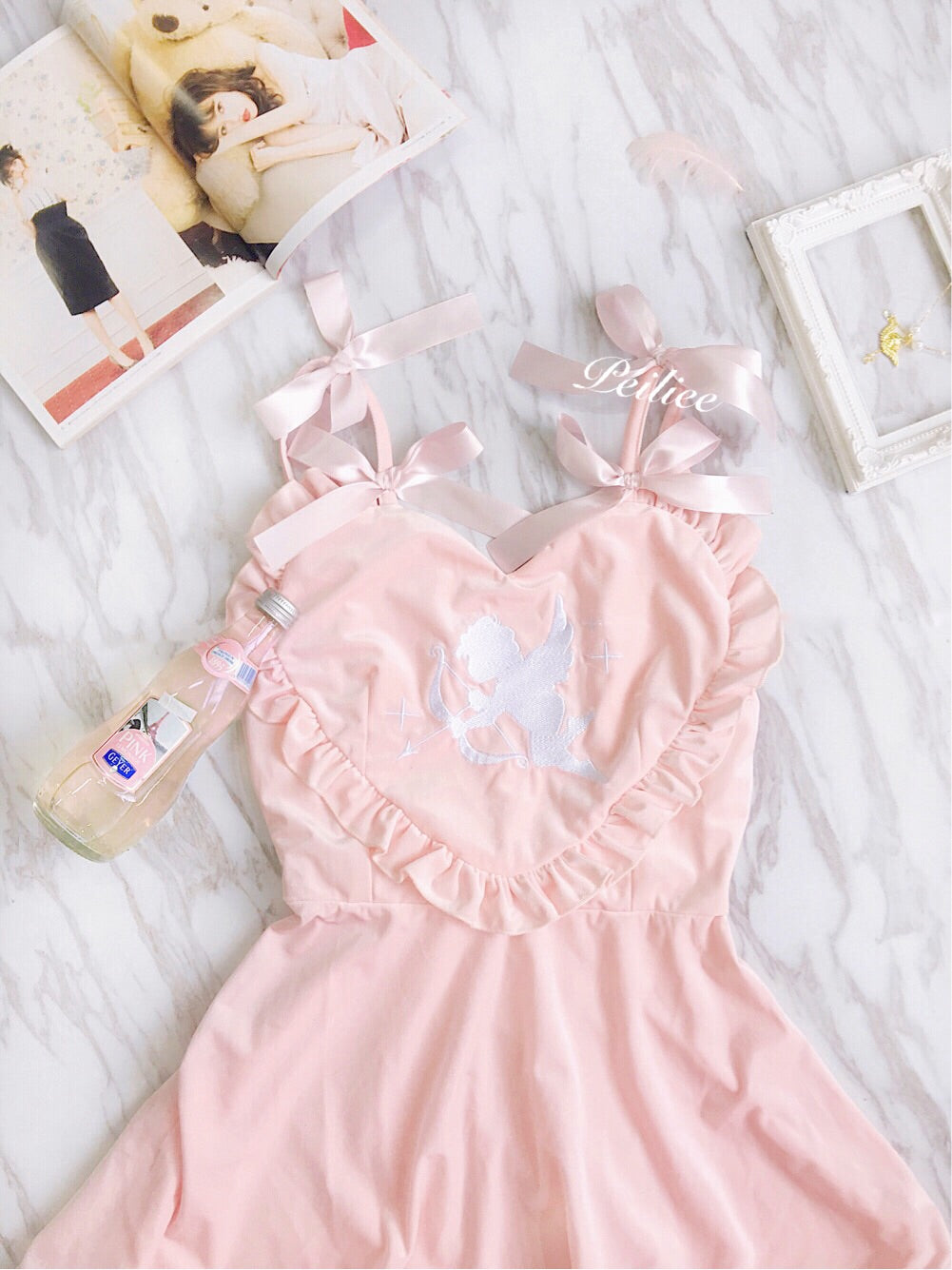 Get trendy with [Sample Sale] Peiliee 2 Years Anniversary The Dreamy Velvet Dress And Cotton Dress Set -  available at Peiliee Shop. Grab yours for $25 today!