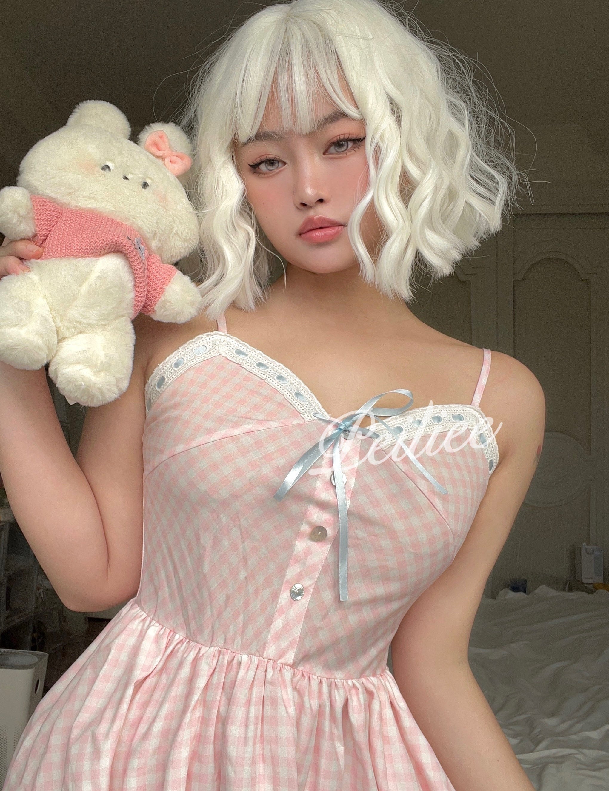 Get trendy with [Exclusive to PeilieeShop] Orange Blossom Gingham Dress -  available at Peiliee Shop. Grab yours for $42 today!