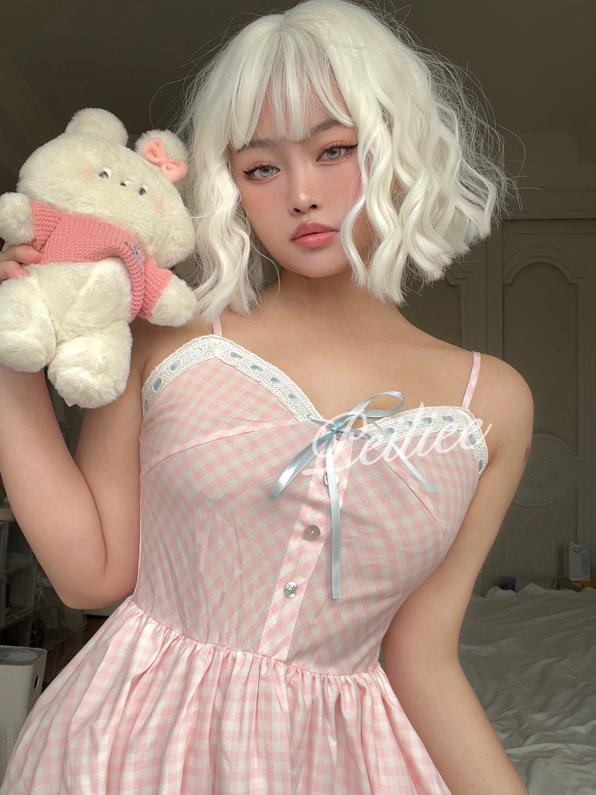 Get trendy with [Exclusive to PeilieeShop] Orange Blossom Gingham Dress -  available at Peiliee Shop. Grab yours for $42 today!