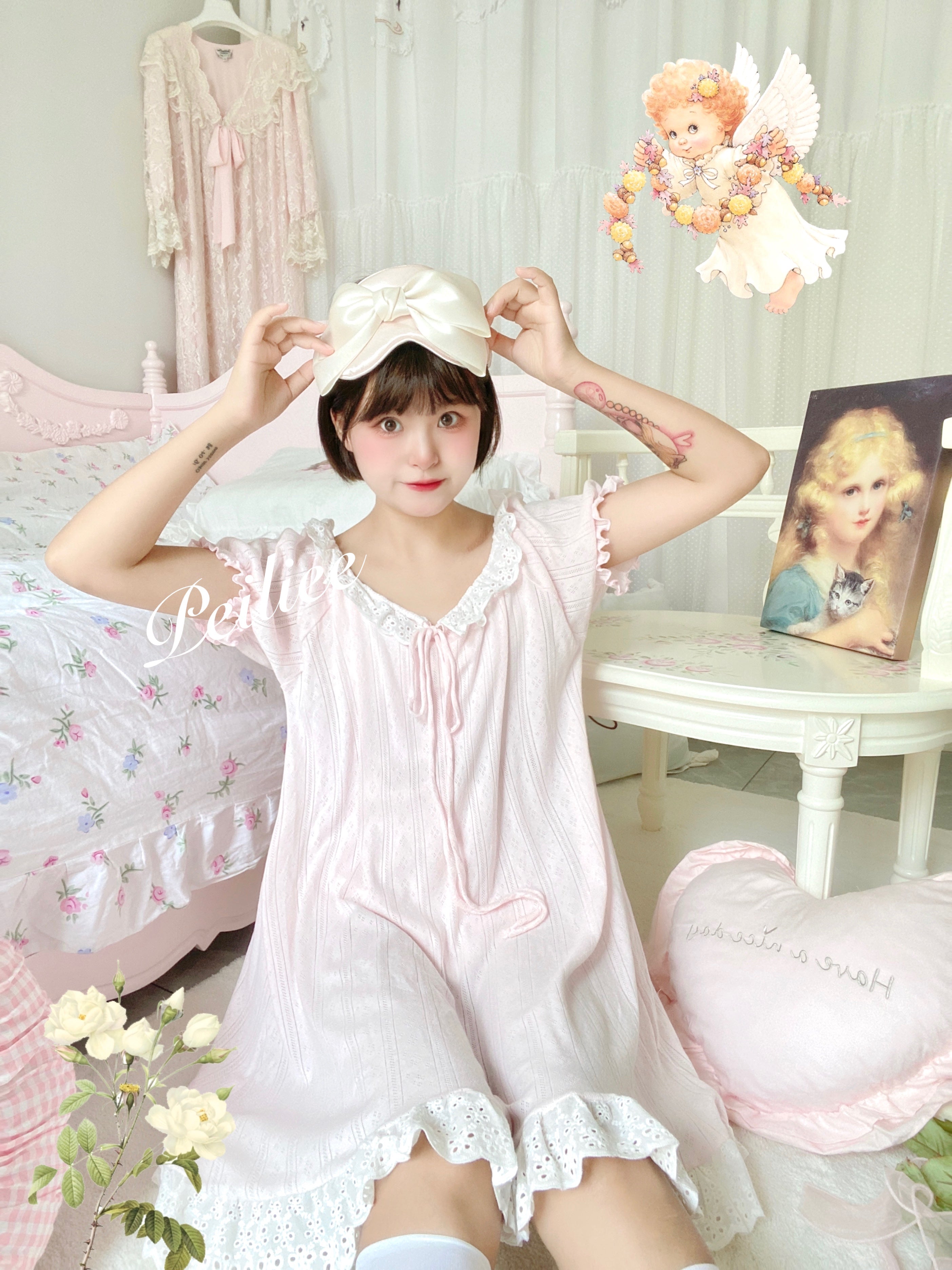 Get trendy with [Peiliee Design] Love is two hearts as one cotton sleepwear loungewear dress Christmas - Dress available at Peiliee Shop. Grab yours for $39.90 today!