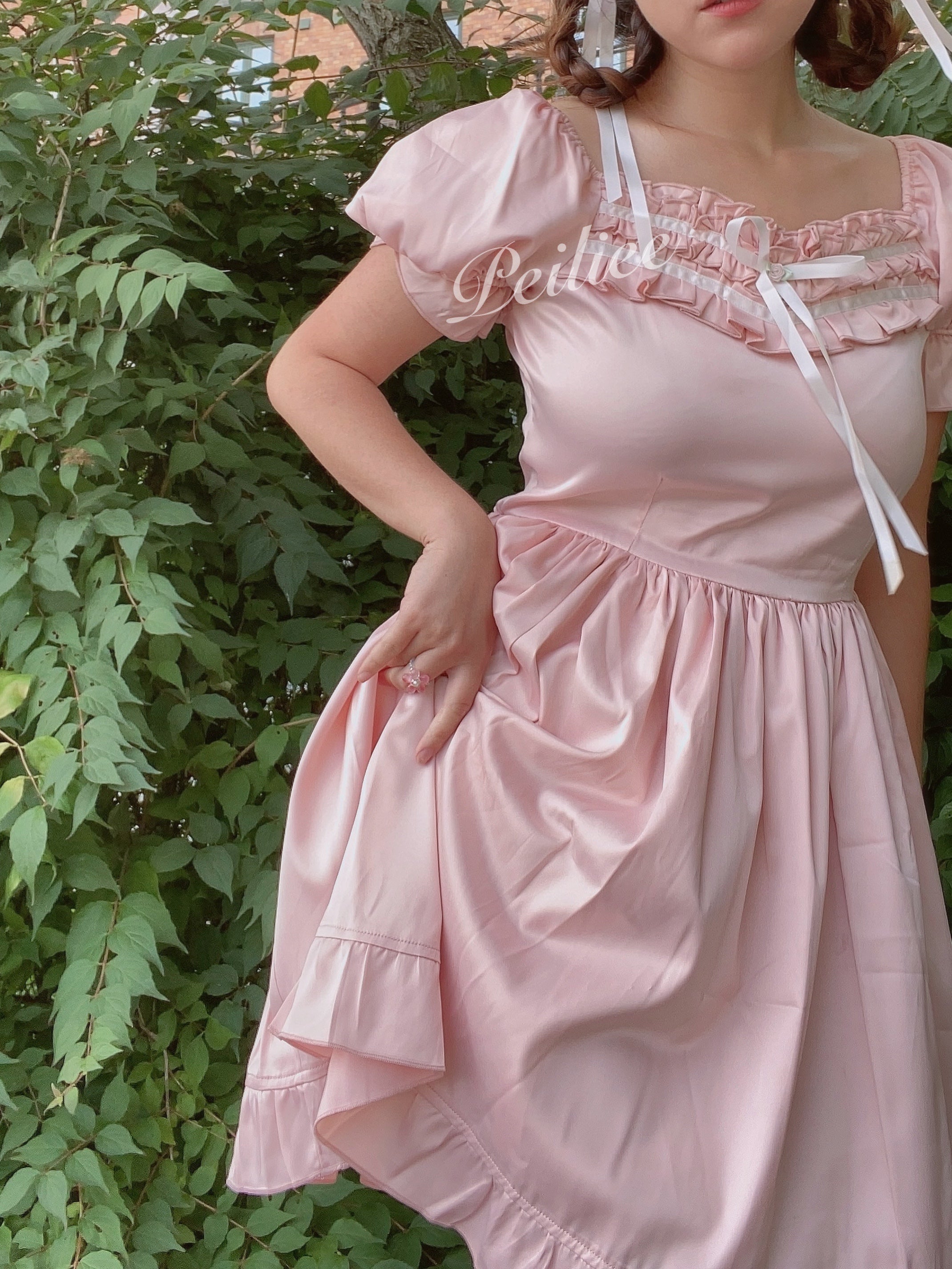 Get trendy with [Peiliee Design 5 years anniversary] Sakura Soft Satin Dress Set - Dresses available at Peiliee Shop. Grab yours for $45 today!