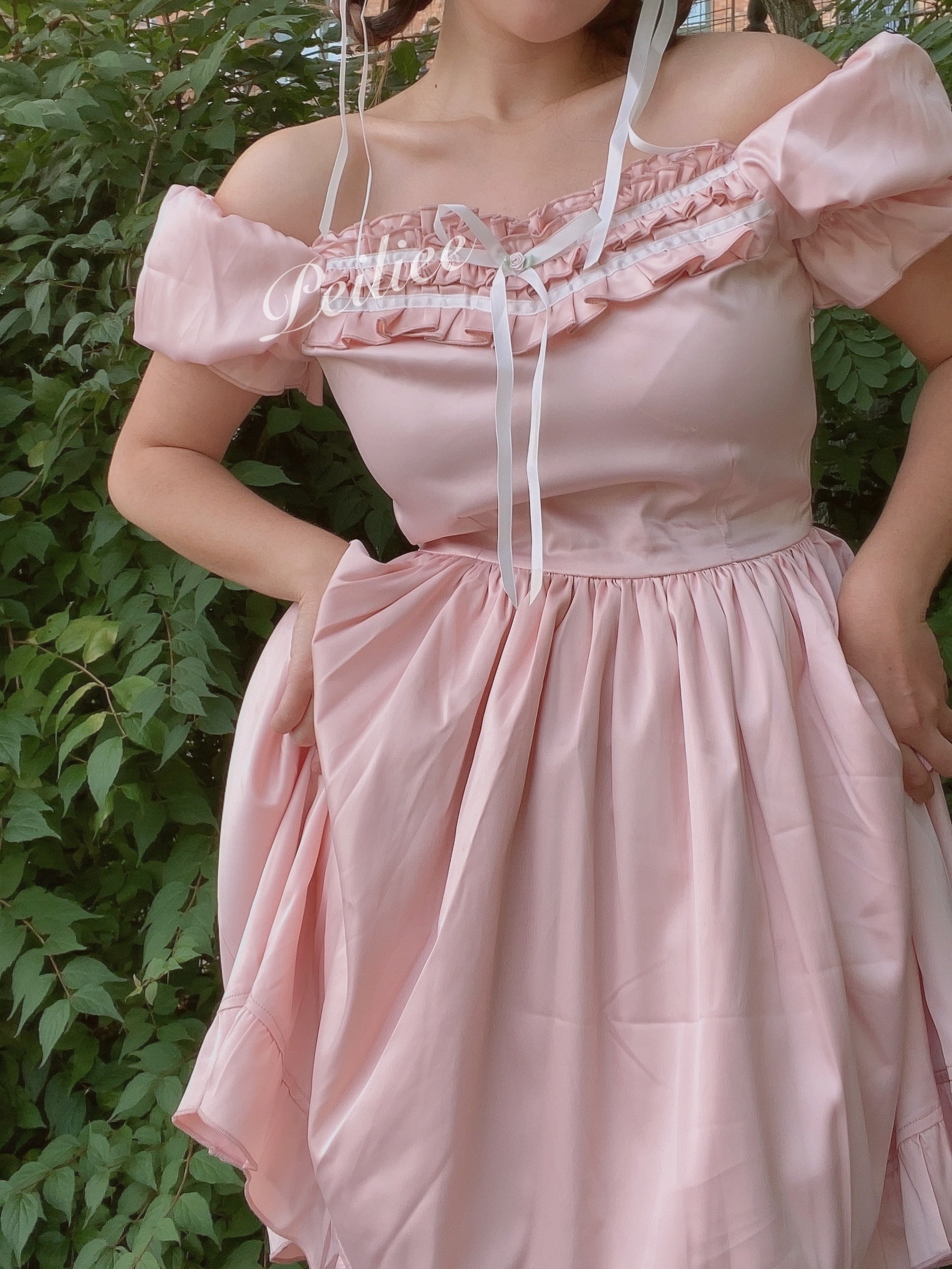 Get trendy with [Peiliee Design 5 years anniversary] Sakura Soft Satin Dress Set - Dresses available at Peiliee Shop. Grab yours for $45 today!