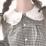 Get trendy with [Peiliee Design] Gingham Babydoll Shirt Christmas -  available at Peiliee Shop. Grab yours for $22 today!