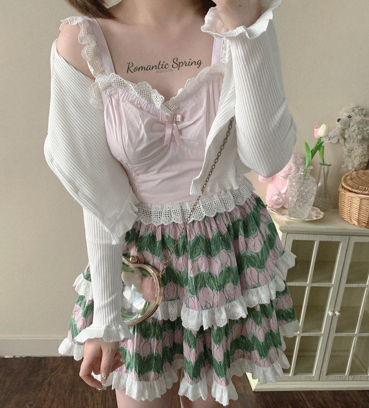 Get trendy with [Basic] Strawberry Cheese Cake Lace Top - Top available at Peiliee Shop. Grab yours for $19.90 today!