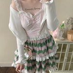 Get trendy with [Basic] Strawberry Cheese Cake Lace Top - Top available at Peiliee Shop. Grab yours for $19.90 today!