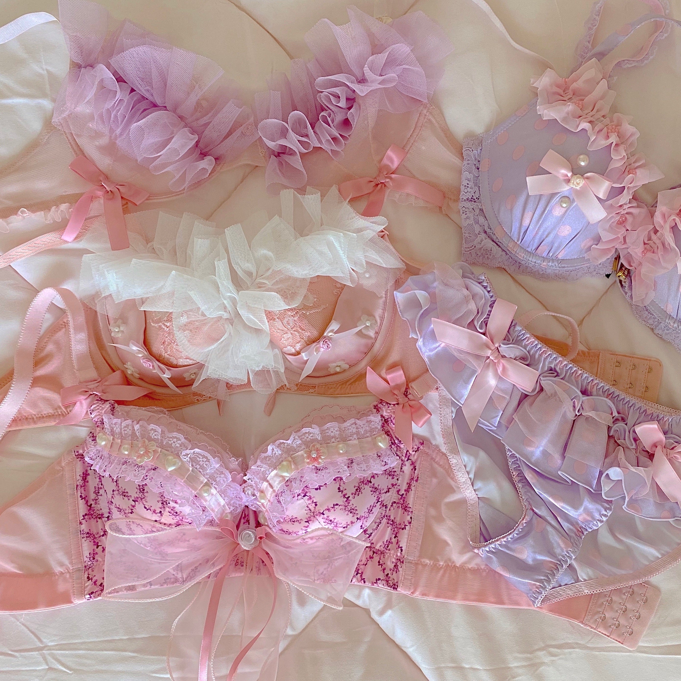 Get trendy with [Handmade Lingerie] Lavender Dream Bra -  available at Peiliee Shop. Grab yours for $32 today!
