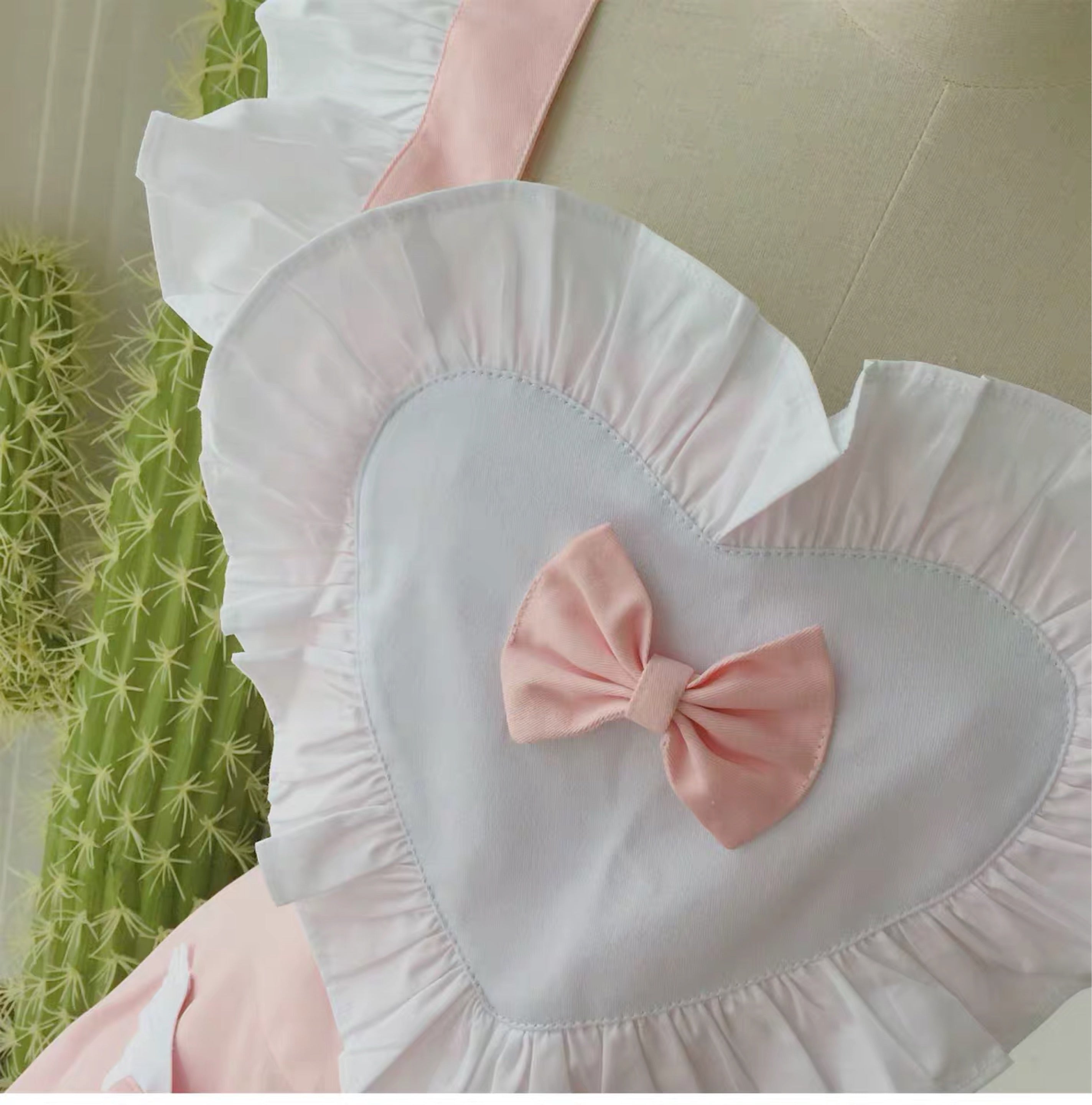 Get trendy with [2 weeks hand sewing time! ]Dolly heart apron -  available at Peiliee Shop. Grab yours for $29 today!