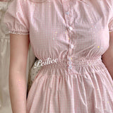 Get trendy with [By Peiliee] Afternoon Tea At Tiffany Gingham Babydoll Mini Dress Lolita 1997 style -  available at Peiliee Shop. Grab yours for $49.90 today!