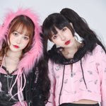 Get trendy with Evil Tooth Gothic Heart Faux Fur Hoody Y2k - Top available at Peiliee Shop. Grab yours for $46.80 today!