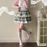 Get trendy with [Basic] Strawberry Cheese Cake Lace Top - Top available at Peiliee Shop. Grab yours for $19.90 today!