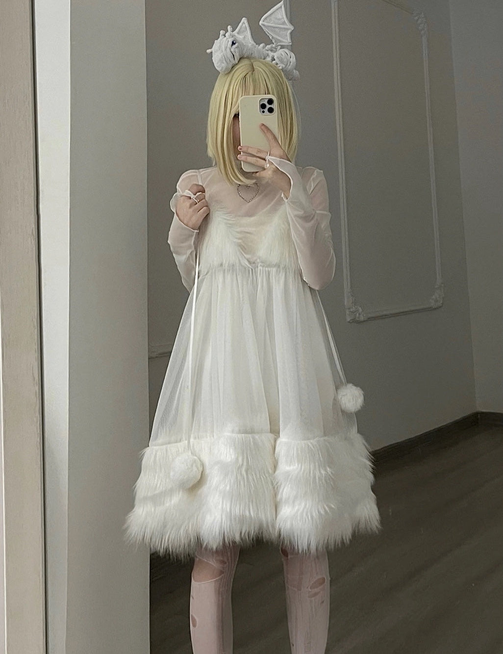 Get trendy with [NoLolita] Fine Snow Dress Christmas - Dresses available at Peiliee Shop. Grab yours for $69.90 today!