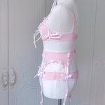 Get trendy with [Handmade Lingerie] Soft Rose Lingerie Set -  available at Peiliee Shop. Grab yours for $29.50 today!