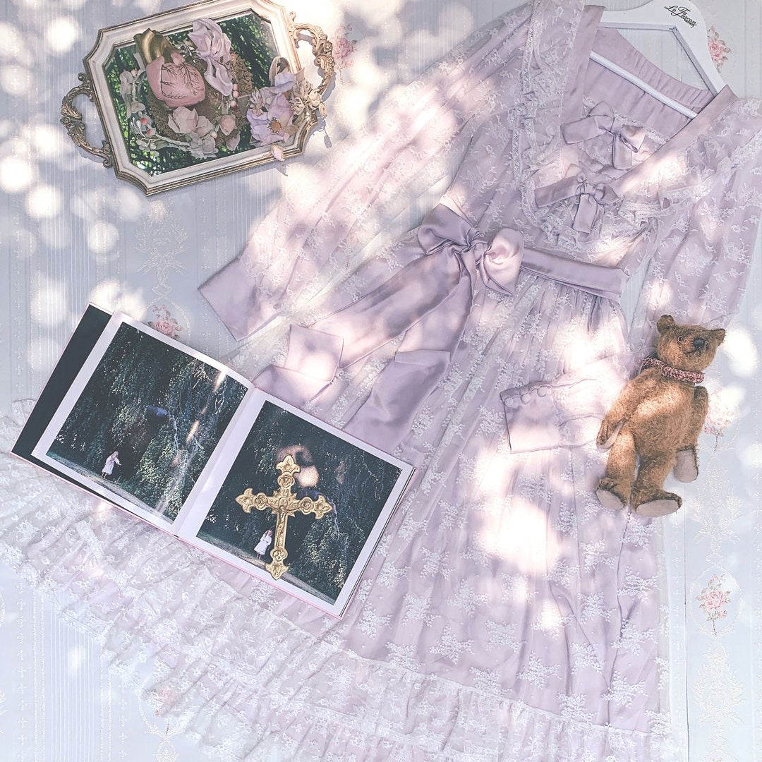 Get trendy with [Premium Selected] The Stray Canaries Lavender Lace OP Le Flacon -  available at Peiliee Shop. Grab yours for $149 today!