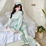 Get trendy with Angelic Mint Satin Lounge wear set -  available at Peiliee Shop. Grab yours for $15 today!
