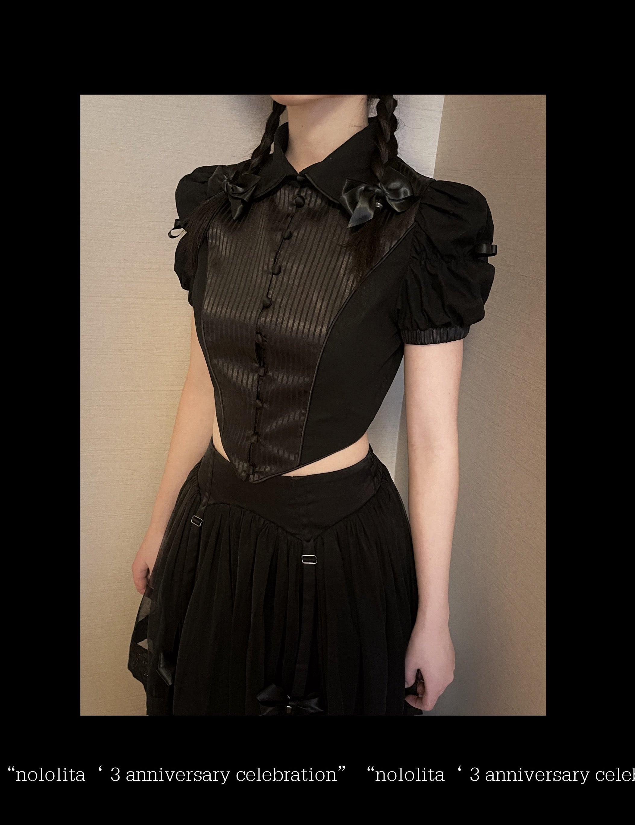 Get trendy with [Nololita Pre-order] After Rain Gothic Set with satin shirt and skirt -  available at Peiliee Shop. Grab yours for $42 today!