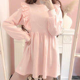 Get trendy with [Mid Season SALE] When Cotton Candy Met Peach Mousse Long Sleeve babydoll dress -  available at Peiliee Shop. Grab yours for $26 today!