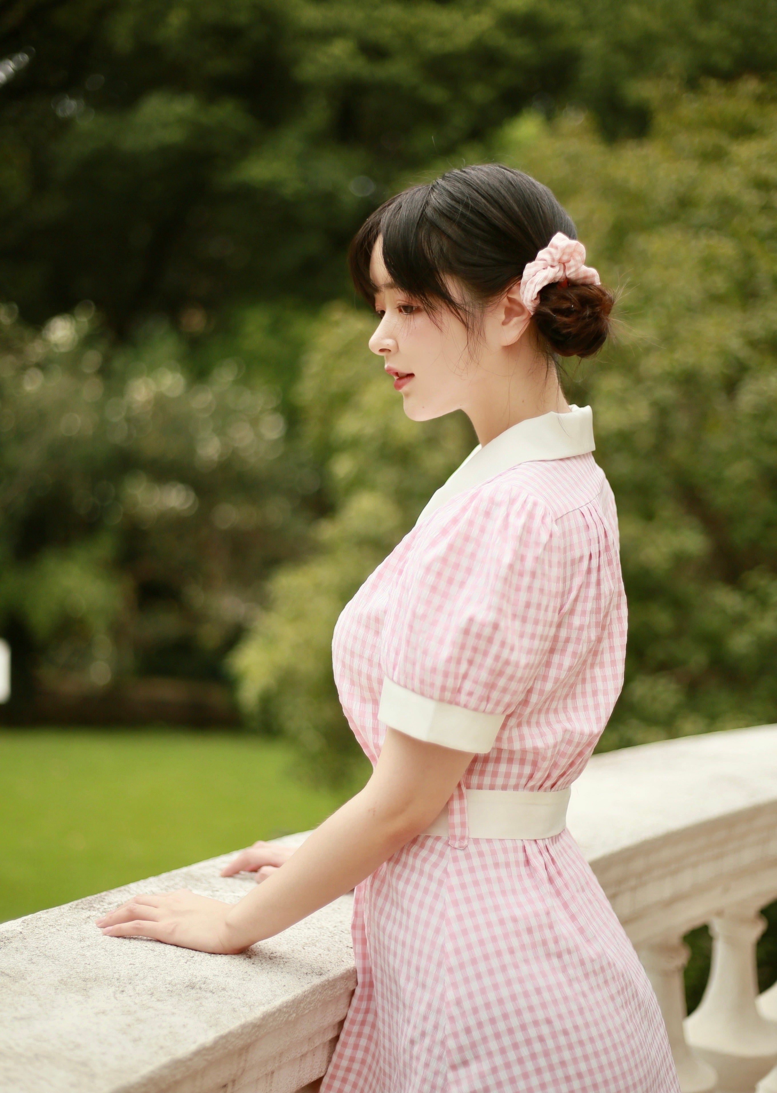Get trendy with [Premium Selected] Arrived In Dream Land Gingham Dress (designer Rose Candy) -  available at Peiliee Shop. Grab yours for $45 today!