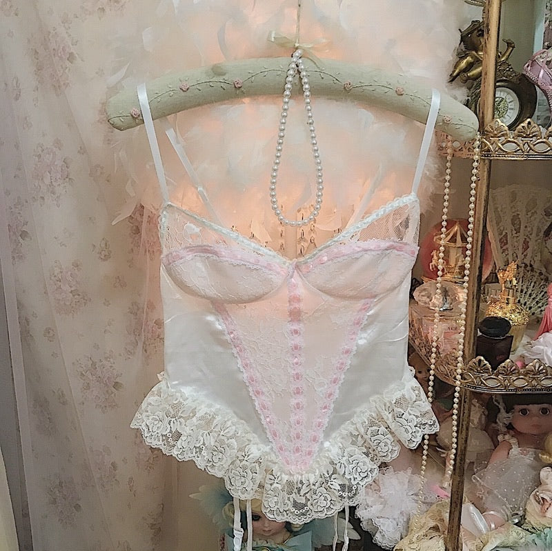 Get trendy with [Handmade] A Night In Paris Pink Vintage Lingerie Body -  available at Peiliee Shop. Grab yours for $55 today!
