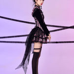Get trendy with [Evil Tooth] Evil Flowery Girl Punk Dress Set - Dress available at Peiliee Shop. Grab yours for $125 today!
