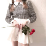 Get trendy with [Peiliee Design] Gingham Babydoll Shirt Christmas -  available at Peiliee Shop. Grab yours for $22 today!