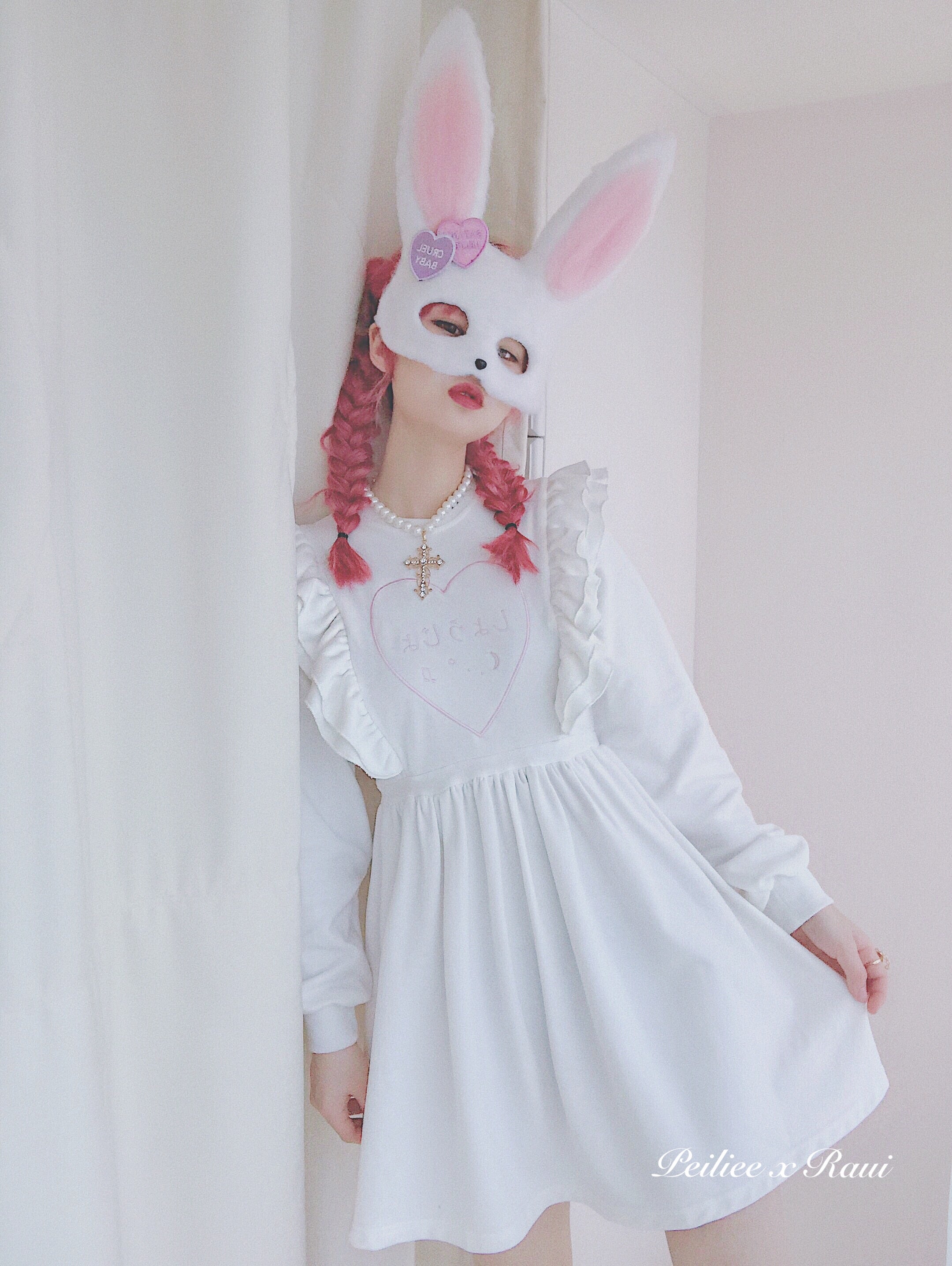 Get trendy with [Raui Design] Cotton Candy Met Peach Mousse Long Sleeve babydoll dress -  available at Peiliee Shop. Grab yours for $35 today!